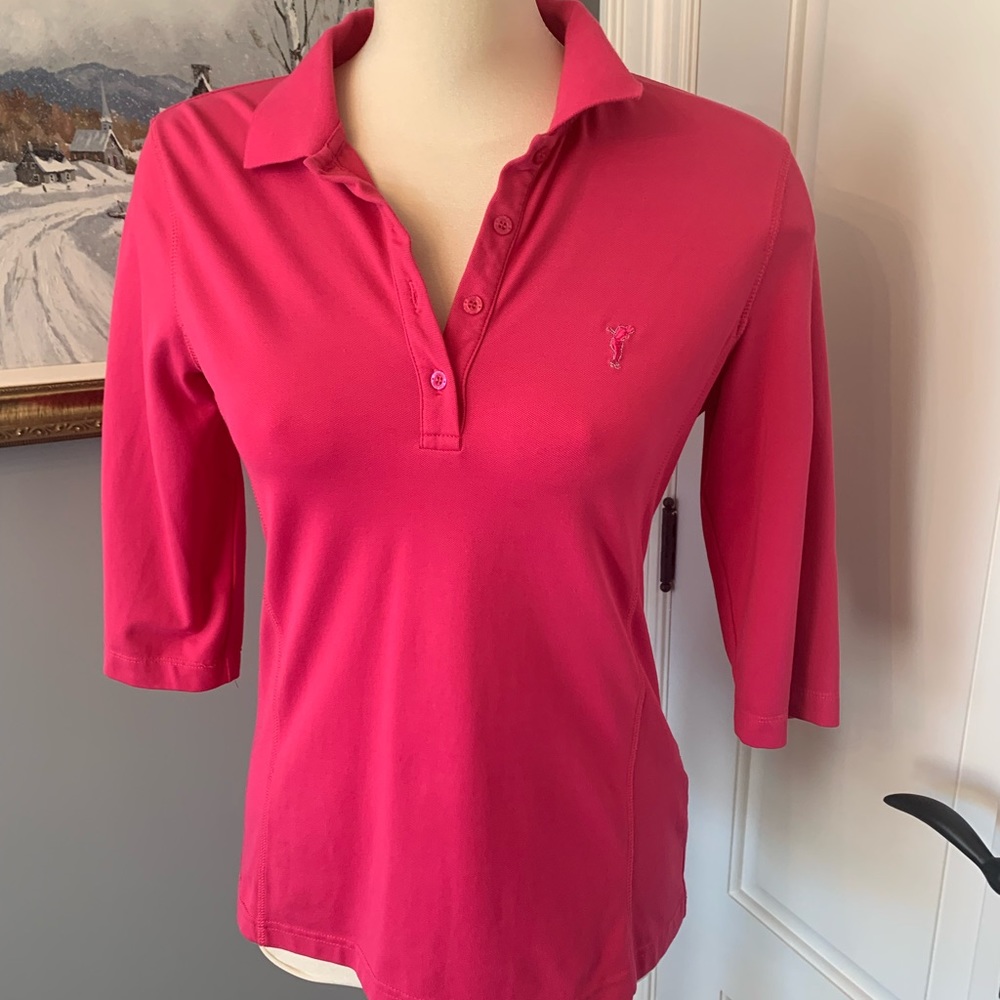 Golfino fuchsia pink 3/4 sleeves golf top size US 8, medium